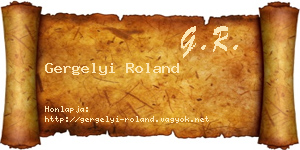 Gergelyi Roland névjegykártya